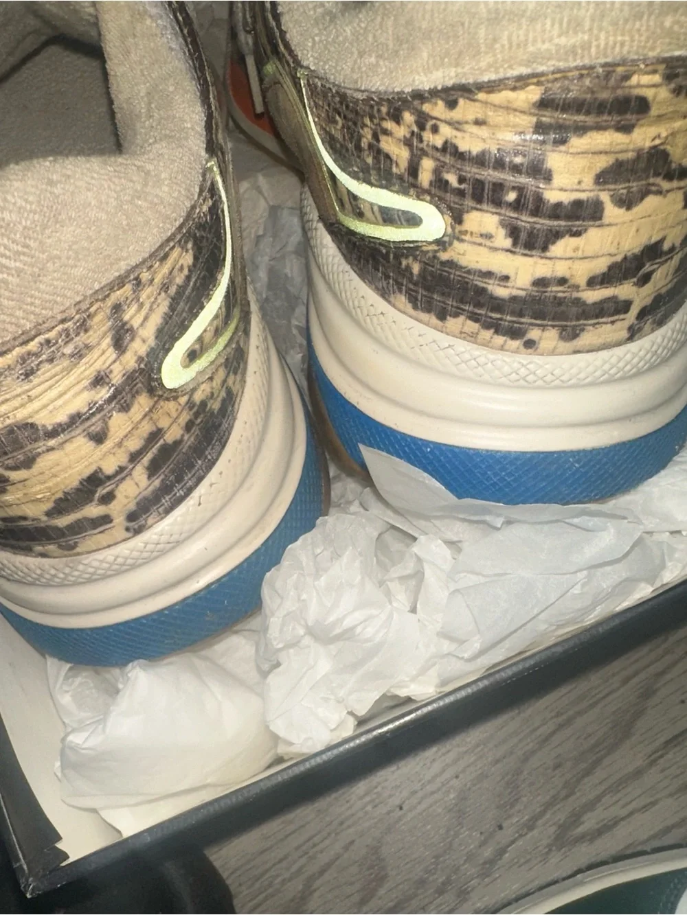 Gucci Beige Lime Green Ultrapace Sneakers
